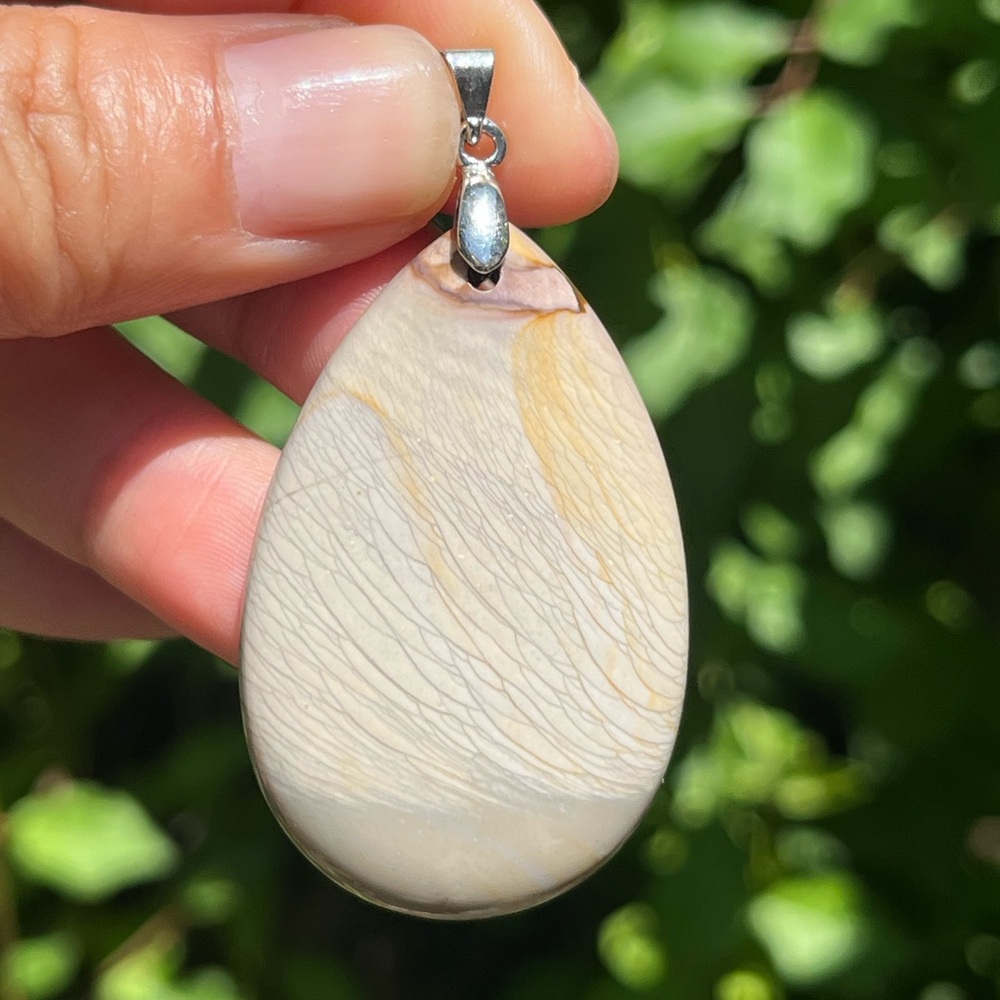 925 silver plated natural jasper pendant 1609